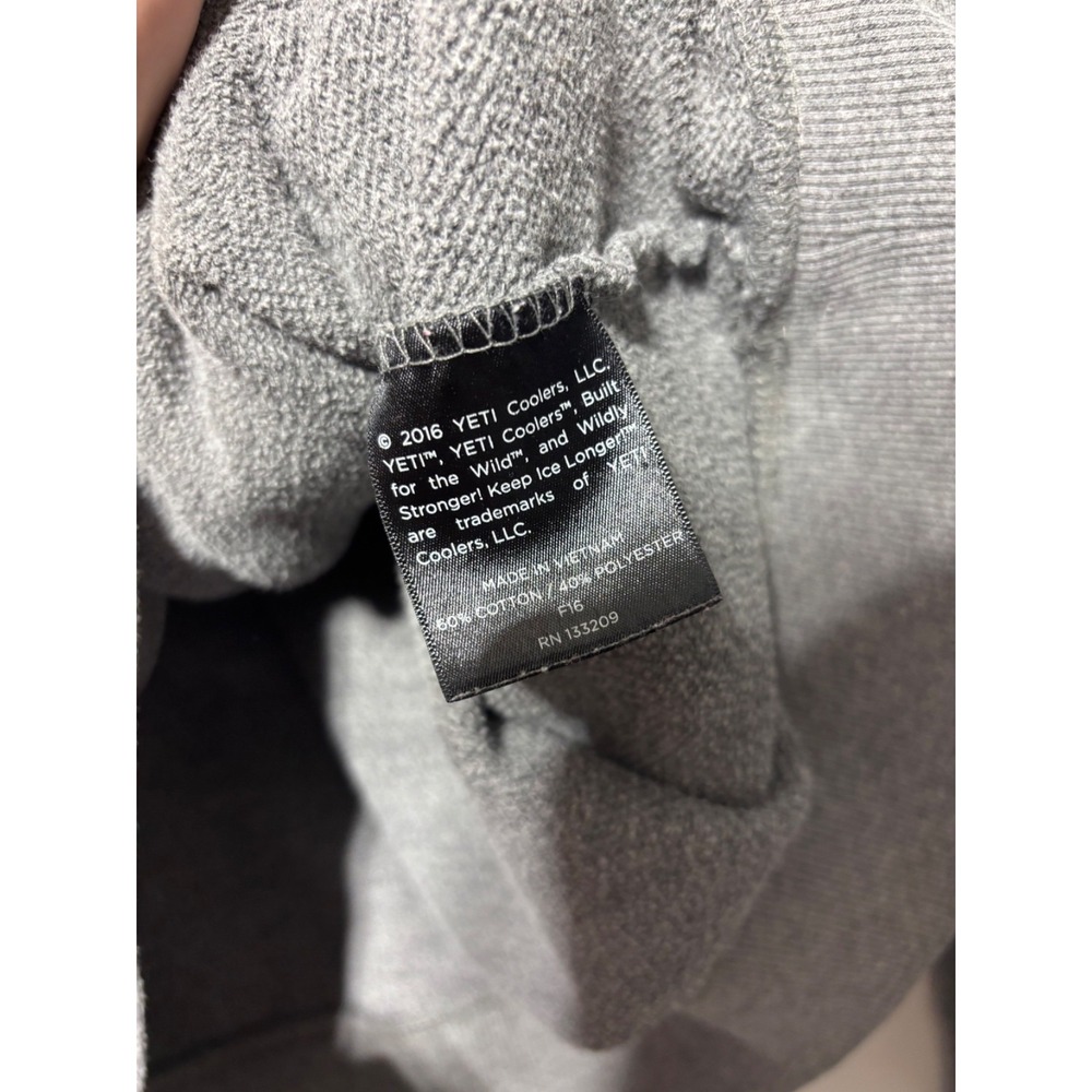 Yeti Mens Size Large Grey Hoodie No Drawstrings - Picture 7 of 9